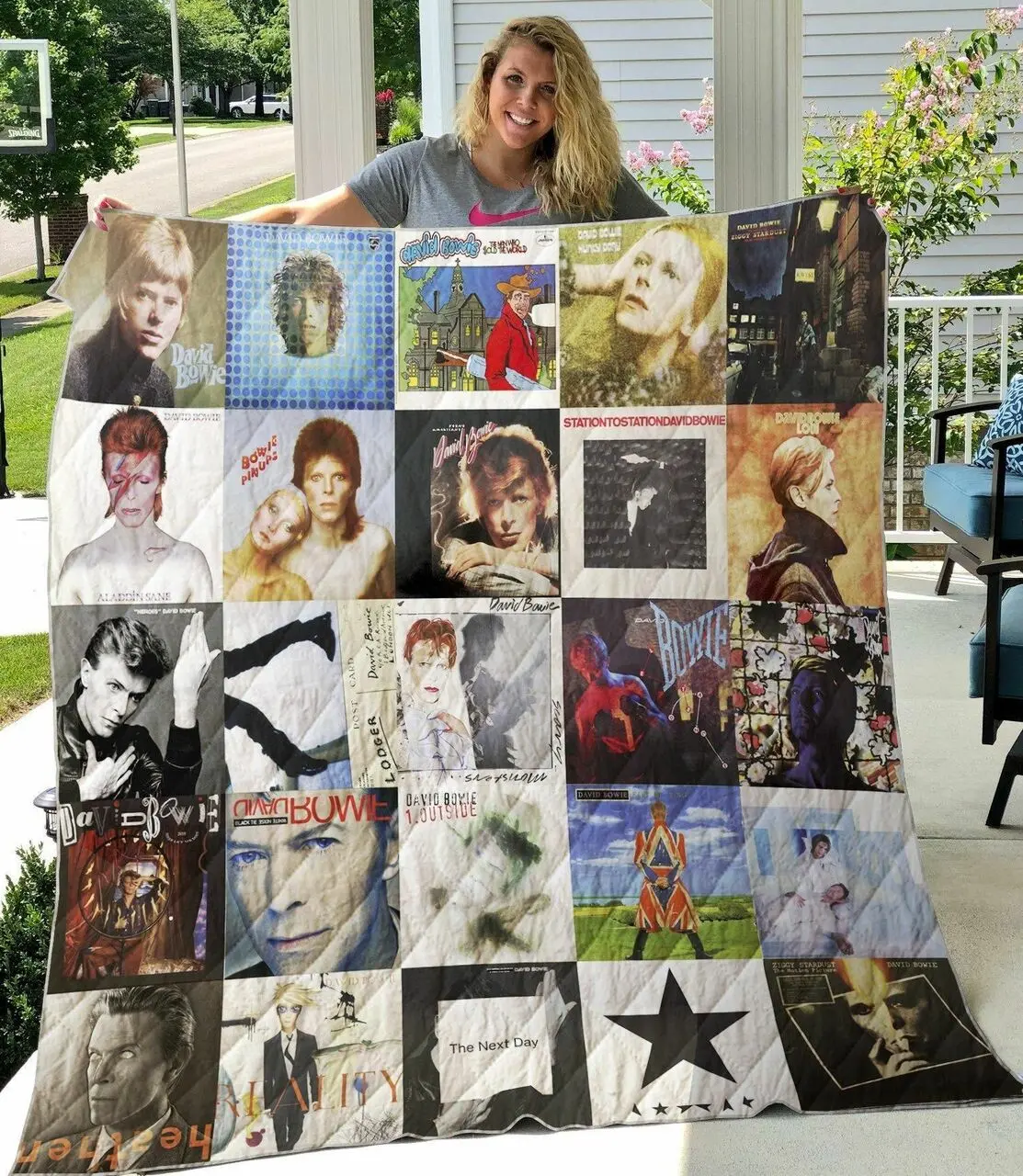 David Bowie V1 Quilt Blanket and Home Decor