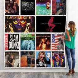 David Lee Roth Albums Quilt Blanket For Fans and Home Decor