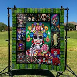 Day Of The Dead DHCCNA0909 Quilt Blanket and Home Decor