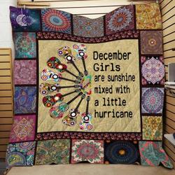 December Girls Are Sunshine Mixed With A Little Huricane DHCDHC NT2410 Quilt Blanket and Home Decor