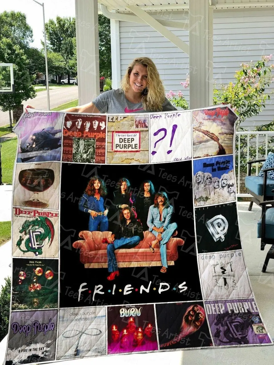 Deep Purple Quilt Blanket 01641 and Home Decor