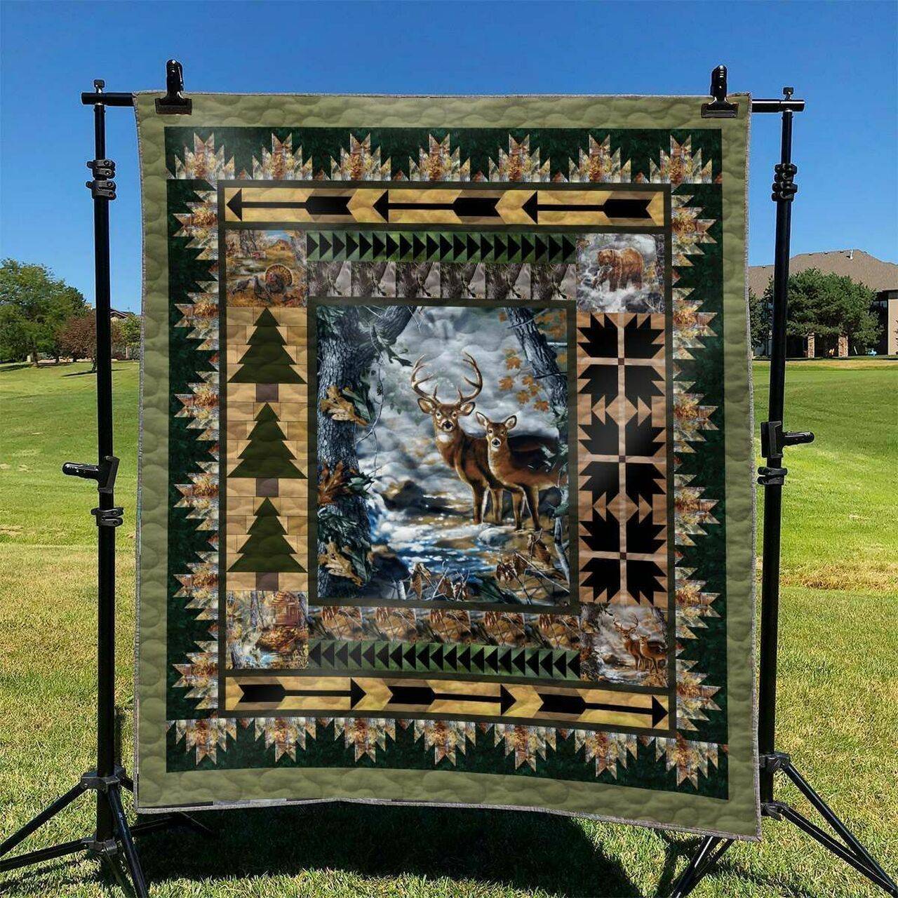 Deer 01 DHCLD0909 Quilt Blanket and Home Decor