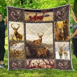 Deer 3D Customized Quilt Couple DDT30049663 and Home Decor