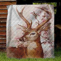 Deer And Flower NI1210070DT Quilt Blanket and Home Decor