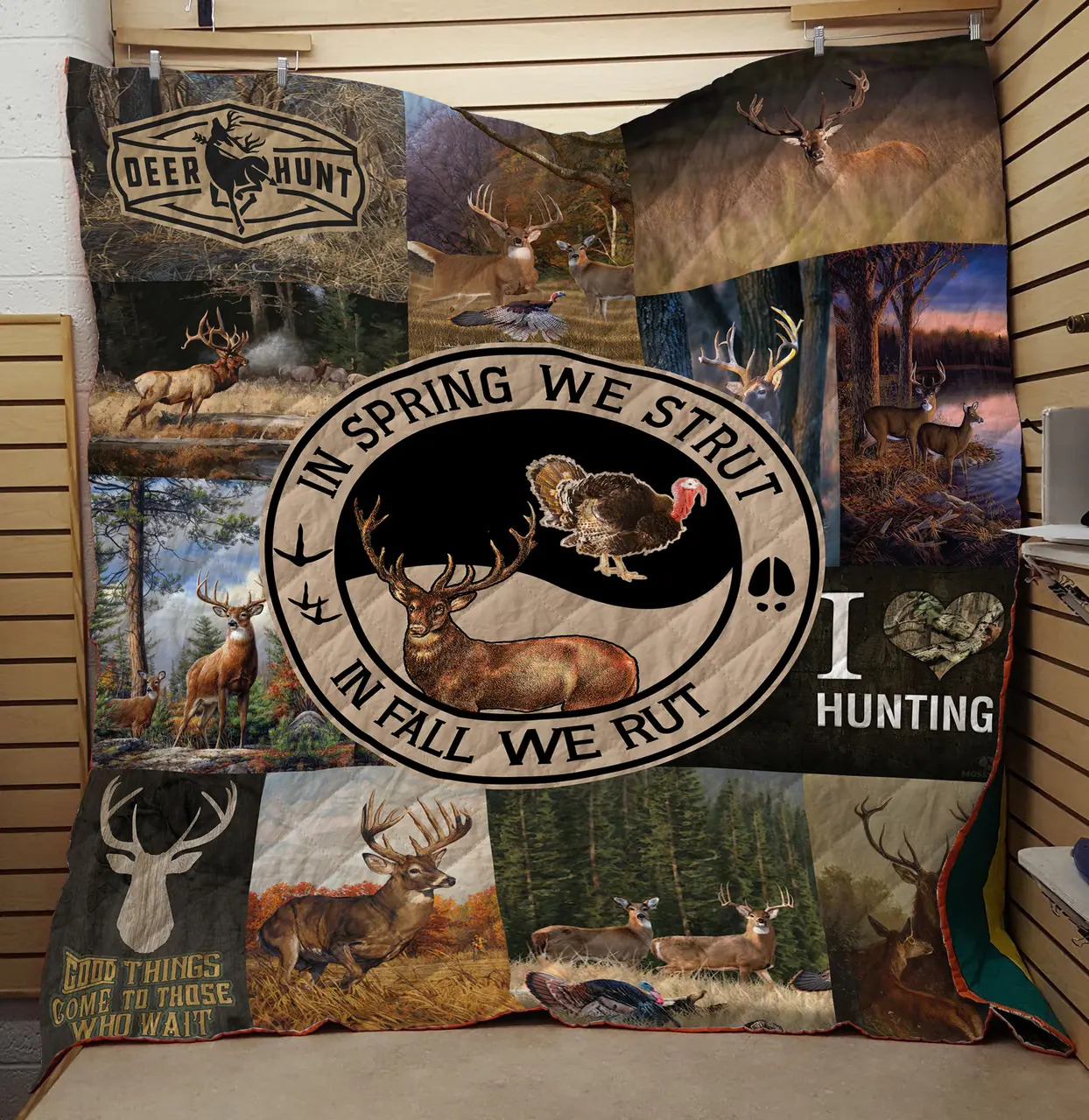 Deer And Turkey Hunting 3D Customized Quilt Blanket 195 and Home Decor