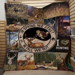 Deer And Turkey Hunting 3D Customized Quilt Blanket 195 and Home Decor