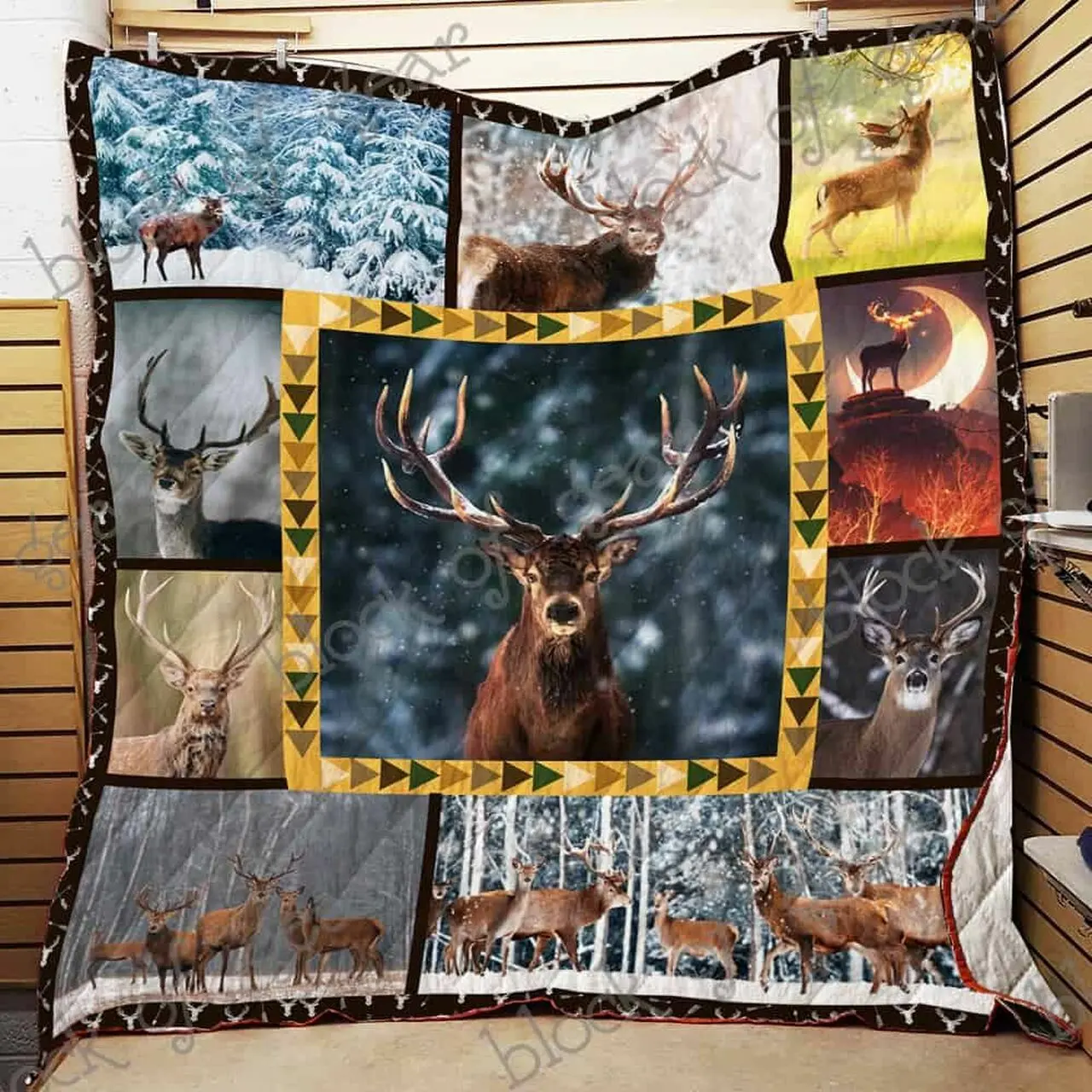 Deer Cl2100135Mdq Quilt Blanket and Home Decor