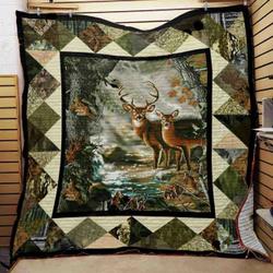 Deer Hunting Christmas Quilt Blanket ABC07111930 and Home Decor