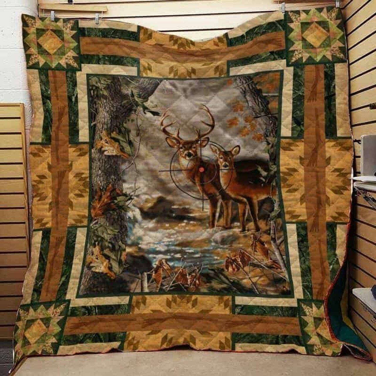 Deer Hunting Cla1610735Q Quilt Blanket and Home Decor