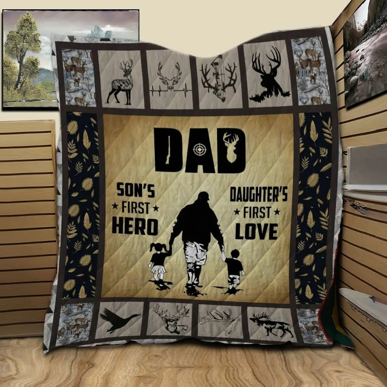 Deer Hunting Papa My Legend JM3 NTTH011298 3D Customized Quilt and Home Decor