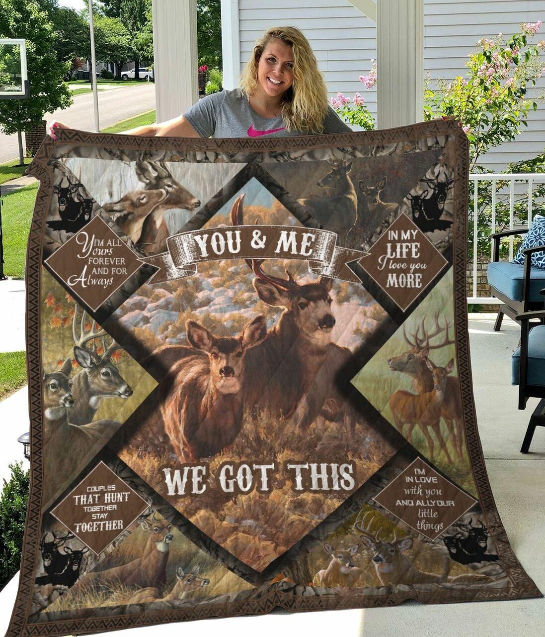 Deer In My Life I Love You More Quilt Blanket Great Customized Gifts For Birthday Christmas Thanksgiving Perfect Gifts For Deer Lover and Home Decor