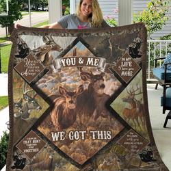 Deer In My Life I Love You More Quilt Blanket Great Customized Gifts For Birthday Christmas Thanksgiving Perfect Gifts For Deer Lover and Home Decor