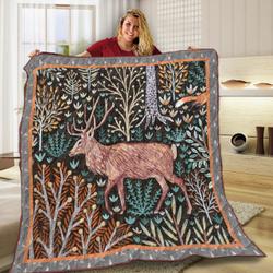Deer In The Forest VF7 3D Customized Quilt and Home Decor