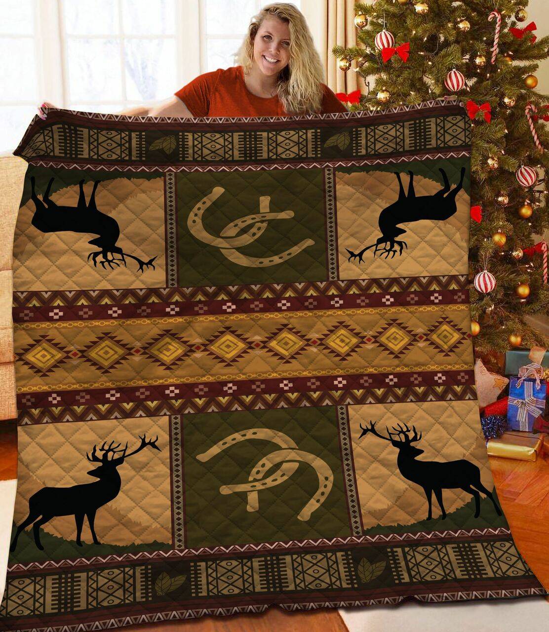 Deer Jfj Quilt Qvj and Home Decor