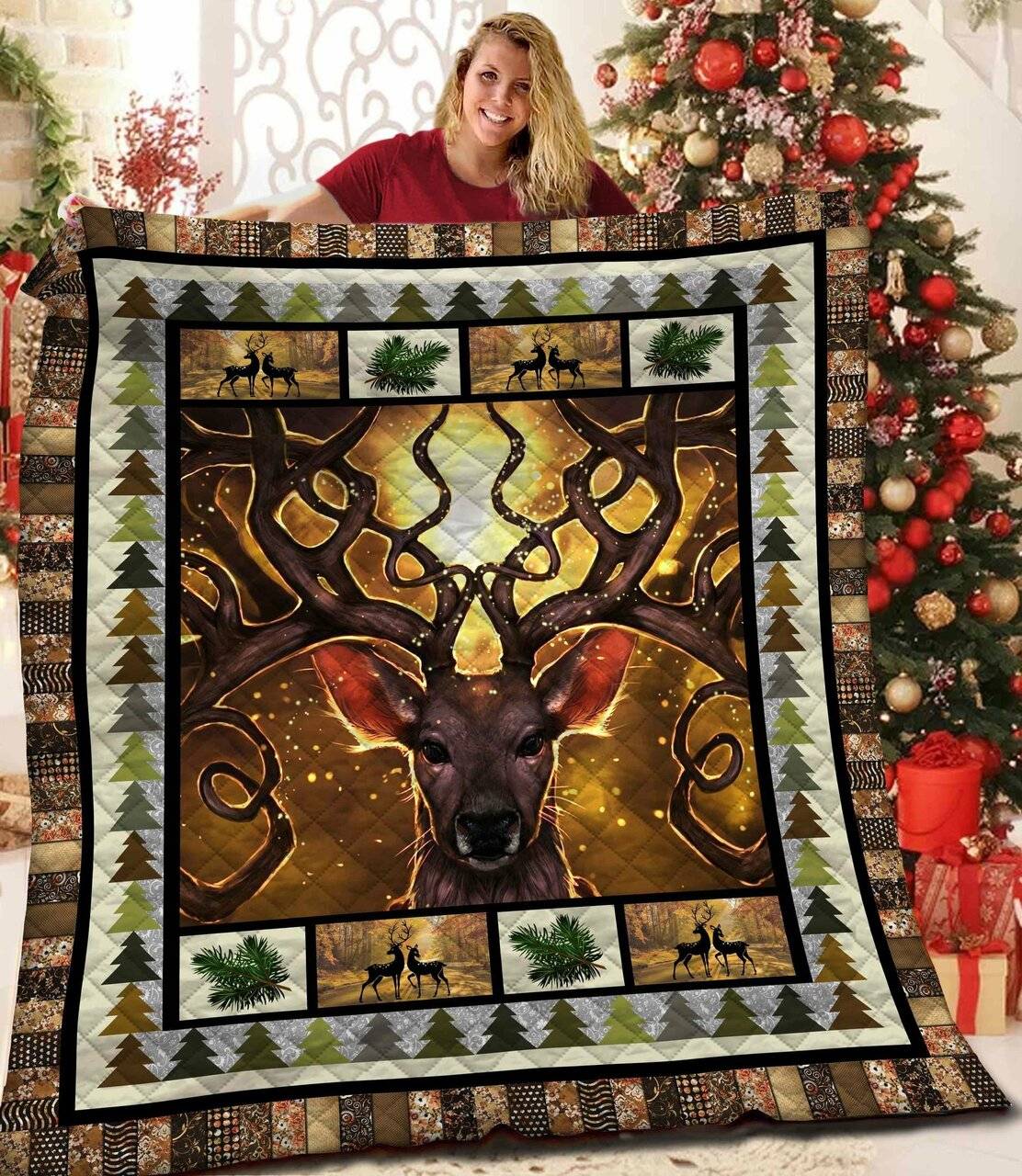 Deer Jfj Quilt Txj and Home Decor
