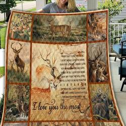 Deer Lets Happier HP12 3D Customized Quilt and Home Decor