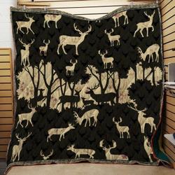 Deer Nature Love Pattern 3D Customized Quilt and Home Decor