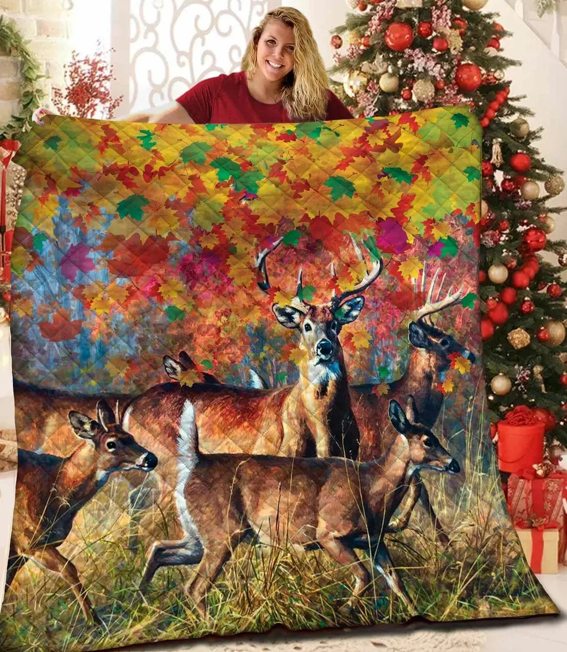 Deer Quilt Blanket and Home Decor