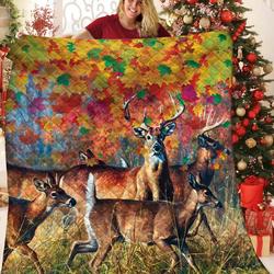 Deer Quilt Blanket and Home Decor
