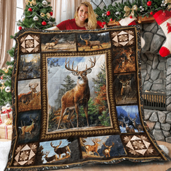 Deer  V12T 3D Customized Quilt and Home Decor