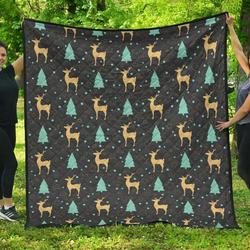Deers Star Tree Pattern DHCDHC DT1910 Quilt Blanket and Home Decor