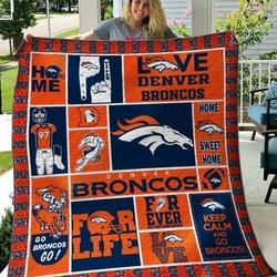 Denver Broncos Quilt Blanket 01 and Home Decor