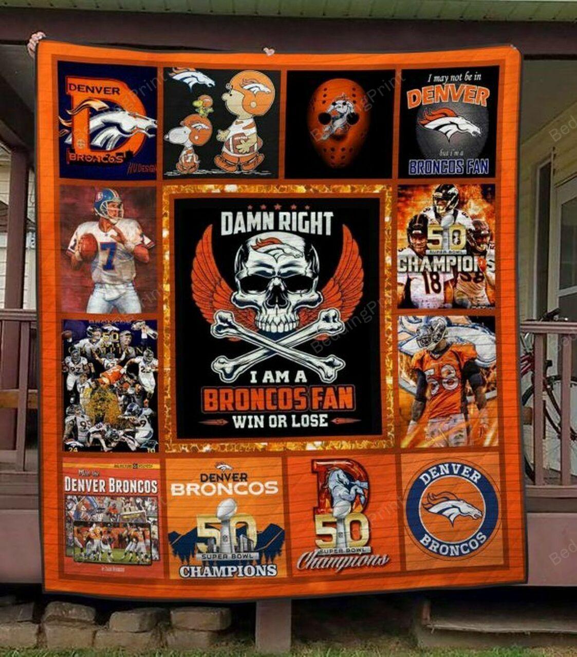 Denver Broncos Ver 11 All Season Plus Size Quilt Blanket and Home Decor