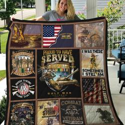 Desert Storm Veterans Proud To Have Served Quilt Blanket Great Customized Gifts For Birthday Christmas Thanksgiving Perfect Gifts For Veteran Lover and Home Decor