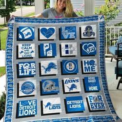 Detroit Lions Quilt Blanket 02 and Home Decor