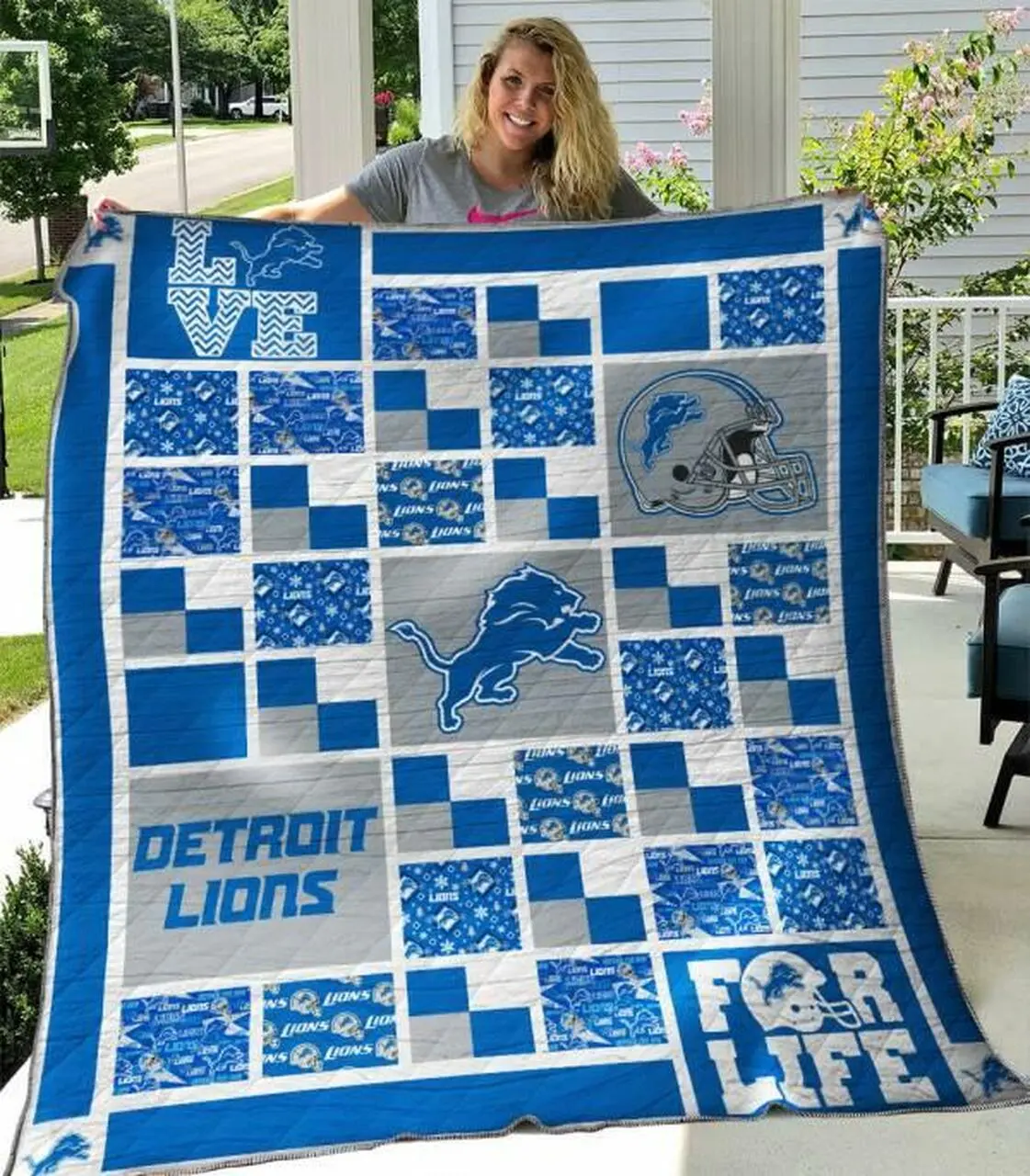 Detroit Lions Quilt Blanket B040615 Quilt and Home Decor