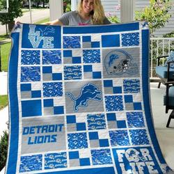Detroit Lions Quilt Blanket B040615  Quilt and Home Decor