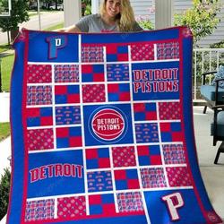 Detroit Pistons V2 Quilt Blanket and Home Decor