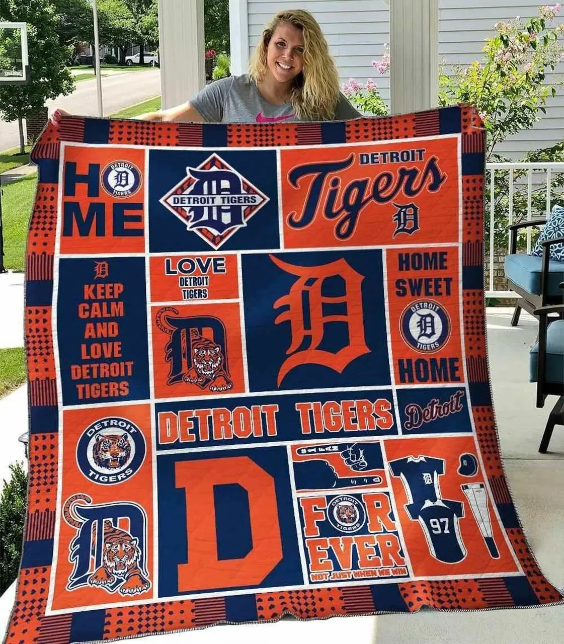 Detroit Tigers Blanket Th1607 Quilt and Home Decor