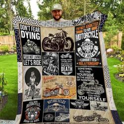 Devil Rider Motorcycle Blanket Kc1807 Quilt and Home Decor
