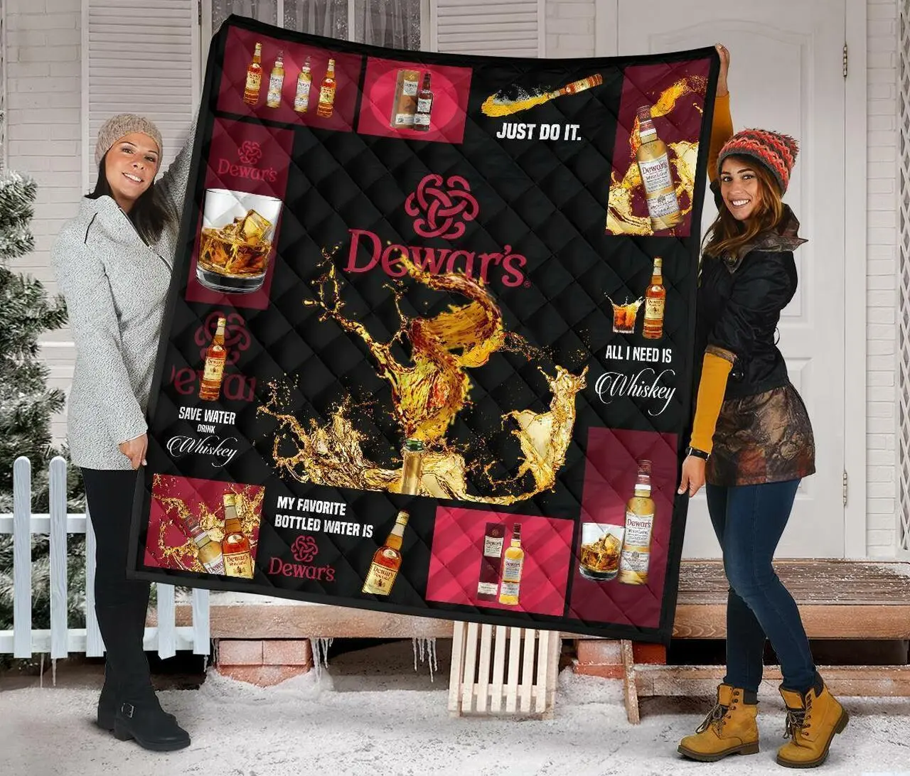 DewarS Scotch All I Need Is Whisky Gift Idea Quilt and Home Decor