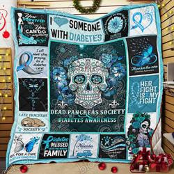 Diabetes Awareness Jk67 Quilt Nabe0408 and Home Decor