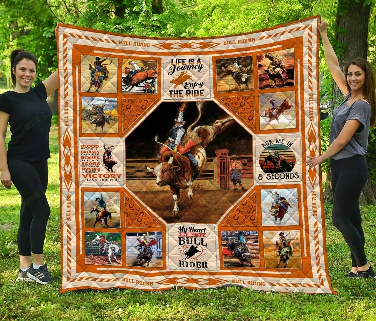 DIE14112020002-DIQ14112020002-Bull riding-Quilt Bed Set & Quilt Blanket and Home Decor