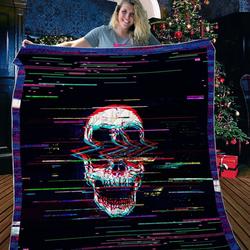 Digital Skull 3D Customized Quilt and Home Decor
