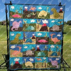 Dino World Quilt Blanket No96  Quilt and Home Decor