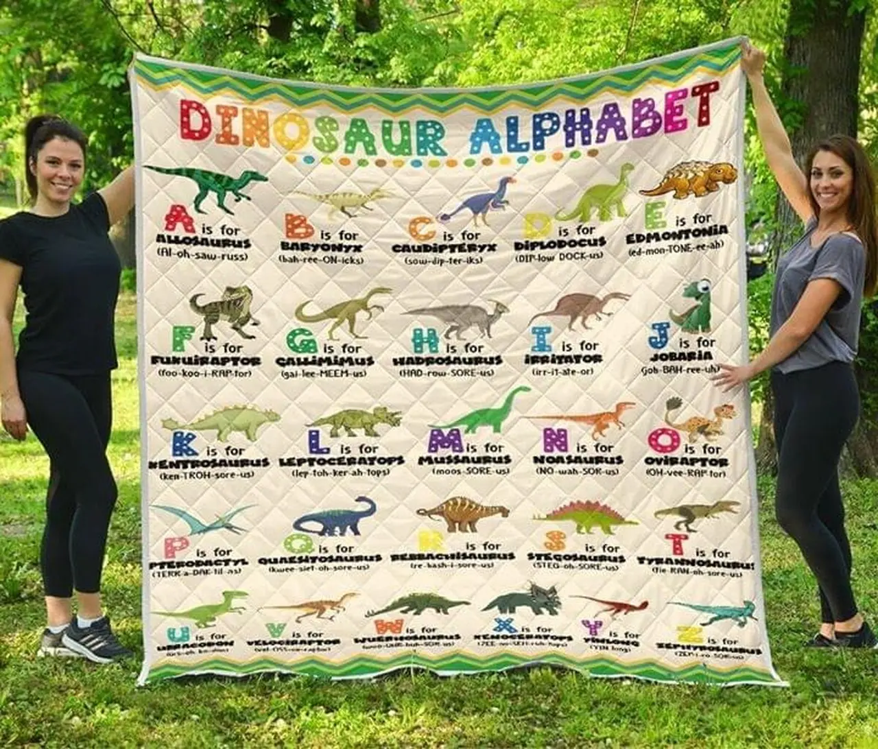 Dinosaur Alphabet Quilt and Home Decor