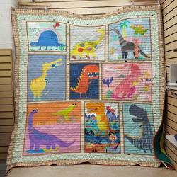 Dinosaur Cartoon Quilt V1 and Home Decor