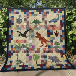 Dinosaur V1 Blanket TH0207 Quilt and Home Decor