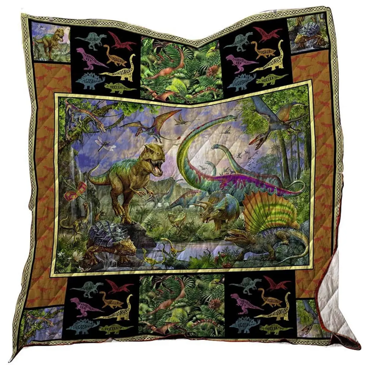 Dinosaur Washable Quilt 1601-02 and Home Decor