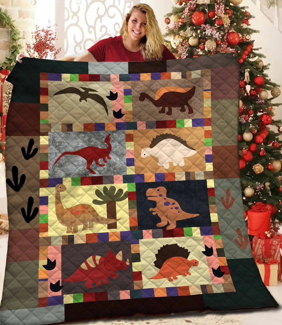 Dinosaurs 3D Customized Quilt TUH87417 PLEN2407 and Home Decor