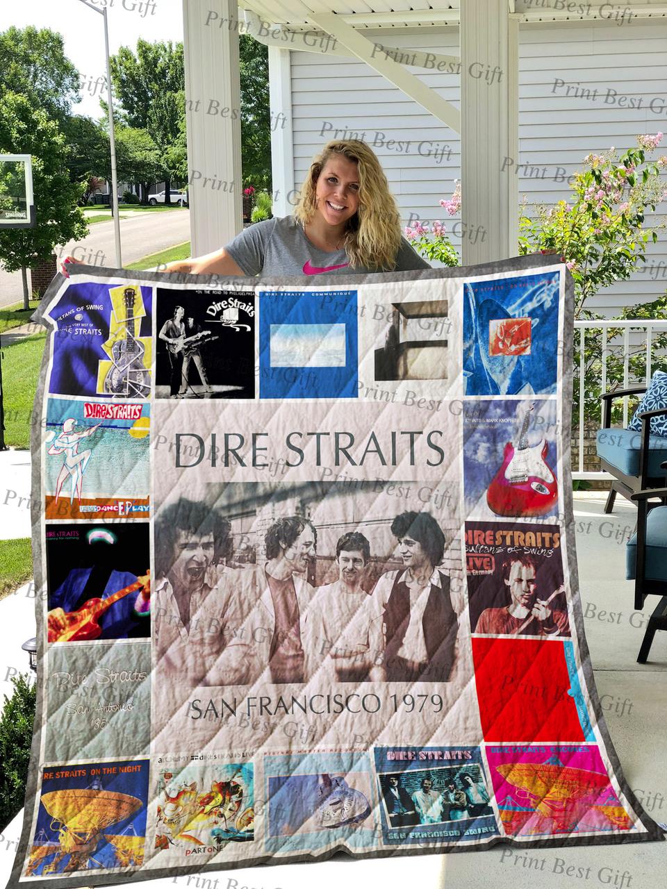 Dire Straits Albums Cover Poster Quilt 4 and Home Decor