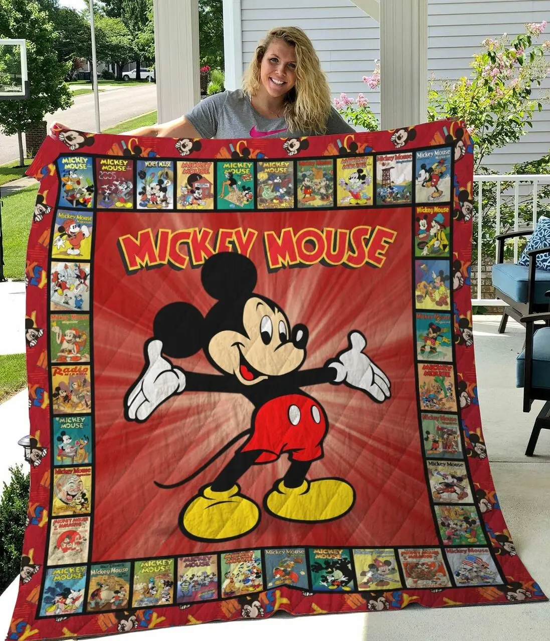 Disney Mickey Mouse Quilt Blanket Mickey Mouse Gift Birthday For Fan Lovers and Home Decor