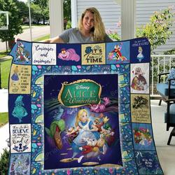 DisneyS Alice In Wonderland Quilt Blanket Premium Gift Idea For Fan and Home Decor