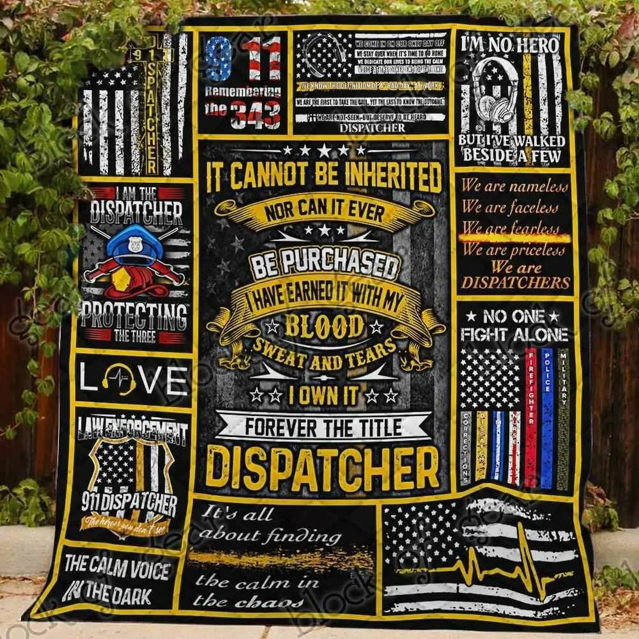 Dispatcher Thin Gold Line Blanket Kc1807 Quilt and Home Decor