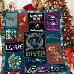 Diver 3D Customized Quilt TUH87550 PLEN2407 and Home Decor
