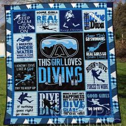 Diving Girl Blanket Th1307 Quilt and Home Decor